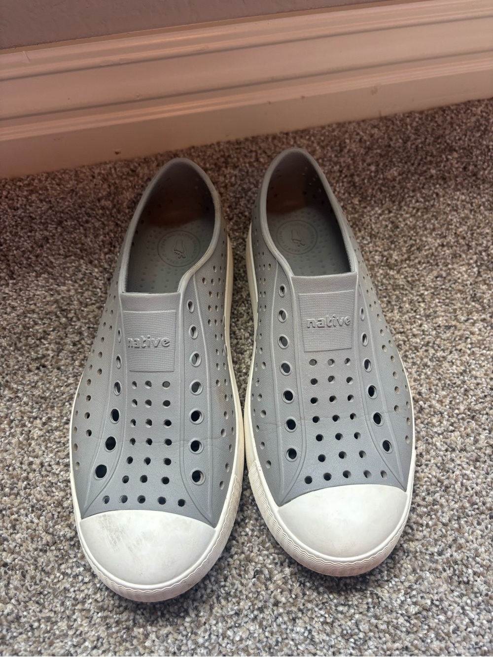 Native Shoes Kids Slip-On Sneakers - Gray with White Soles